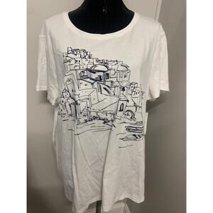 New Chicos Zenergy Mykonos Tee SS Top Alabaster White 4 Women's Was$55.50 A38